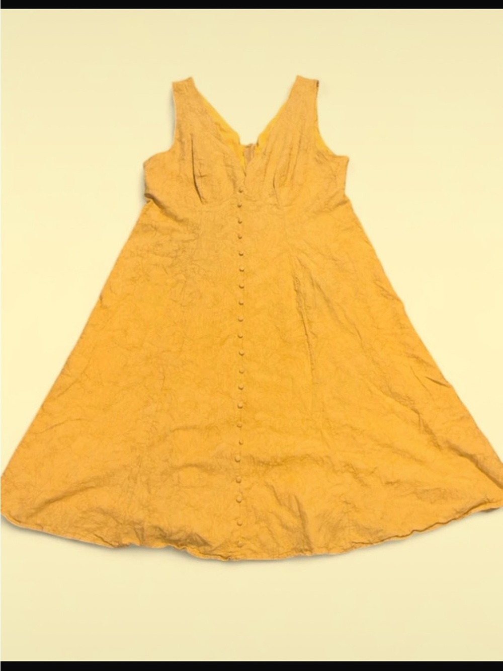 Cider Mustard Yellow Button-Front Midi Dress
